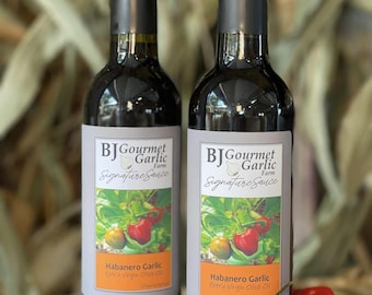 Habanero Garlic Extra Virgin Olive Oil EVOO Dressing Half Wine Bottles Large 375ml Vegan Gluten Free All Natural