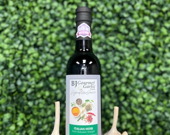 Italian Herb Balsamic Vinegar Gourmet Dressing Half Wine Bottles Large 375ml Vegan Gluten Free All Natural