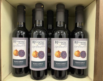 Black Garlic Balsamic Vinegar Gourmet Dressing Half Wine Bottles Large 375ml