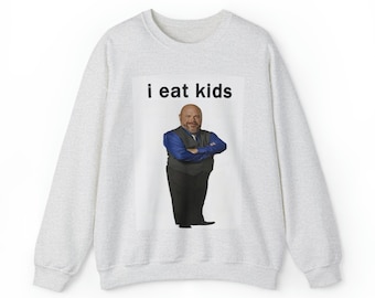 Bertram I Eat Kids grappig unisex Heavy Blend™-sweater met ronde hals