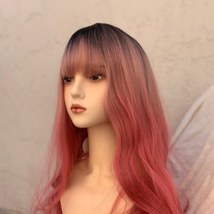 Ombre Red  Long Wavy wig with Barbie Wig| Cosplay Wig|