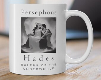 Perséfone y Hades abrazan la taza de café / taza de cerámica mitológica para los entusiastas del romance