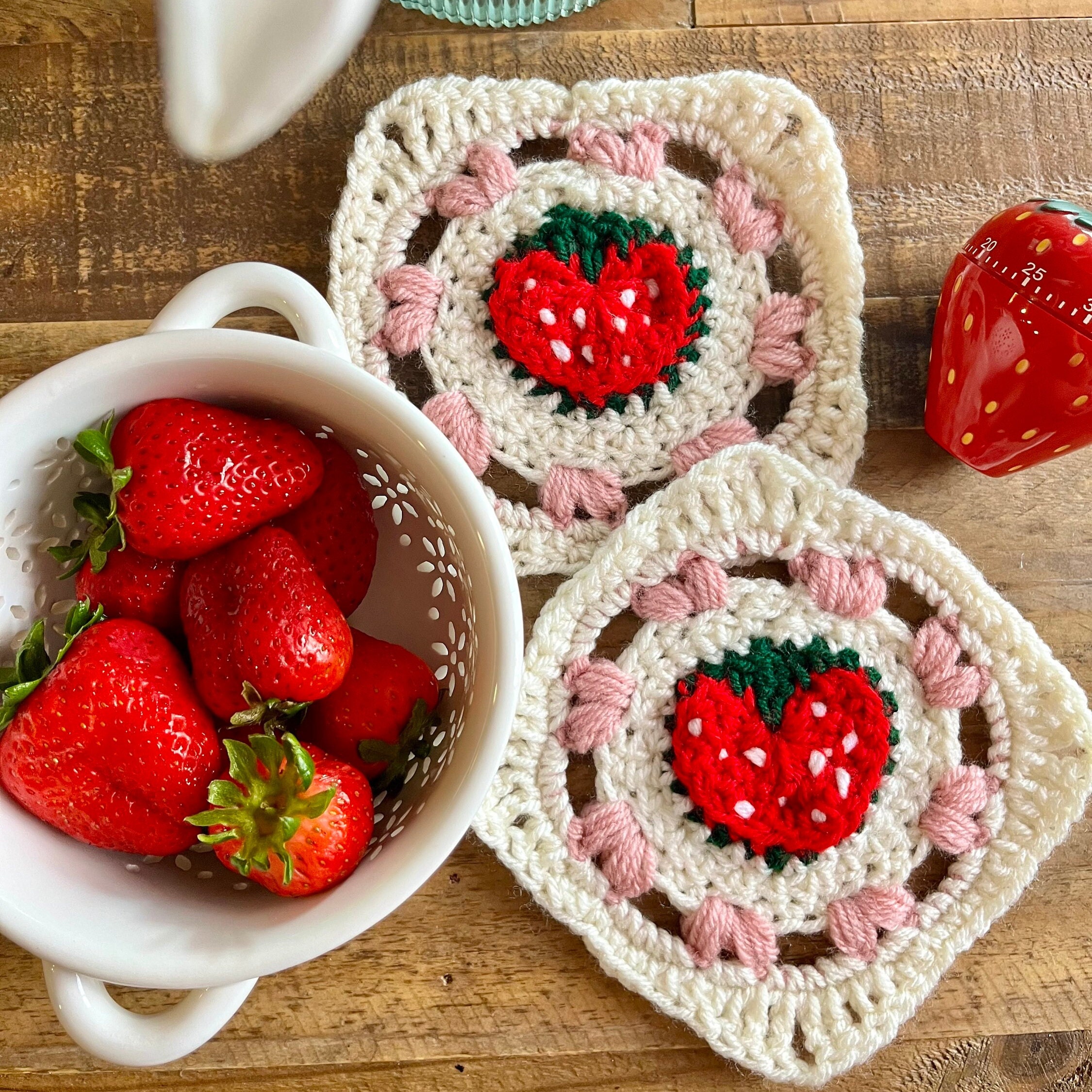 39 Heart Granny Square Crochet Patterns for Blankets, Bags, and Sweet Motifs 27 Strawberry Heart Granny Square Crochet