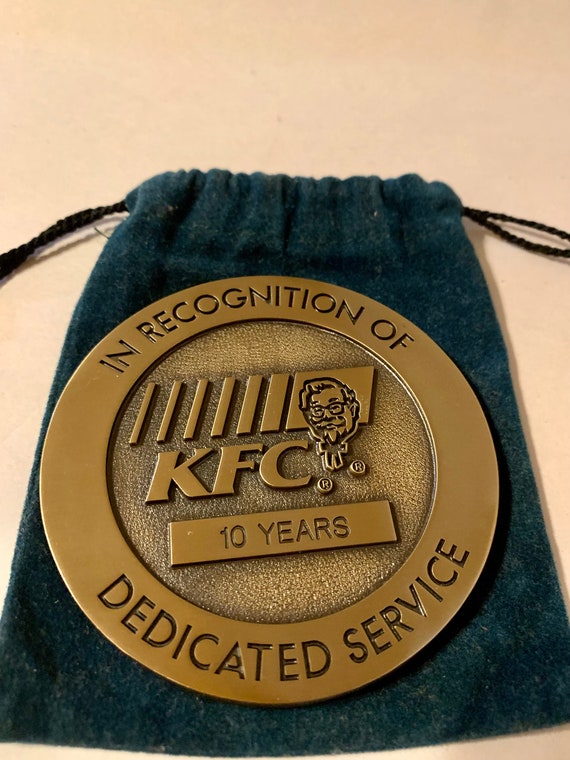 Vintage KFC Bronze Commemorative Service Award - image 2