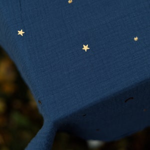 Decoration Fabric Celebrations Festive Gold Double Gauze Muslin 100% Cotton Crinkly Lightweight Fabric Musselin Stoff Moon Stars ramadan image 7