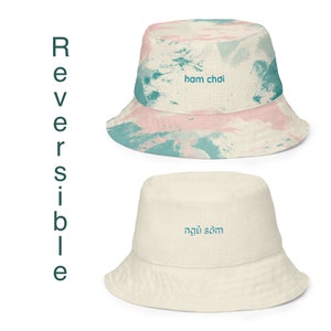 ham chơi / ngủ sớm | 90’s retro style reversible bucket hat | unisex