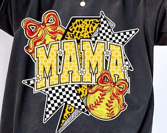 Softball Mama SVG PNG: Brushstroke Coquette Design (Digital Download)
