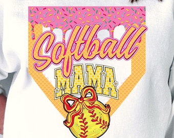 Softball Mama Drip SVG/PNG: Game Day Design (Digital Download)