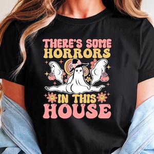Es gibt einige Horrors in diesem Haus SVG PNG, lustige Halloween-Geist Clipart, Retro gruselige Vibes Design, Pumpkin Spice Sublimationsdatei Geschenk
