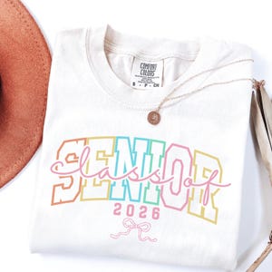Coquette Senior 2026 SVG PNG, Pink Neon Blue Bow Graduation Design, Trendy Senior Shirt Gift Sublimation (Digital Download)