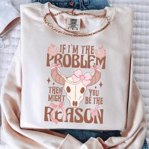 Conception de chemise Cowgirl Nashville rétro, si je suis le problème, alors vous pourriez être la raison Png Svg, musique country PNG SVG téléchargement immédiat