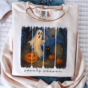 Vintage Halloween Ghost PNG: Spooky Fall Pumpkin Shirt Design (Digital Download)