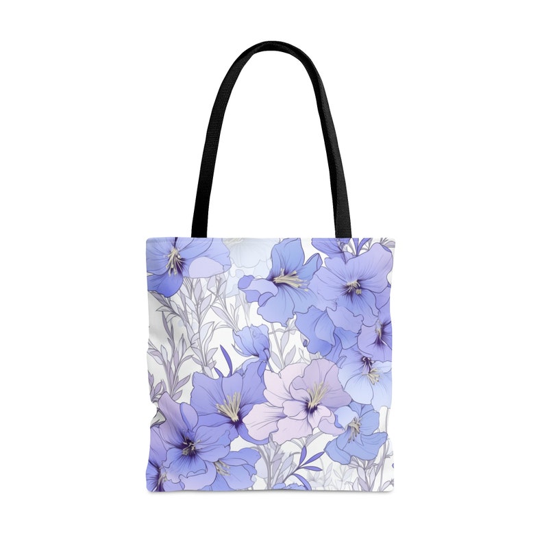Larkspur Tote Bag Cottagecore Reusable Grocery Bags Floral - Etsy