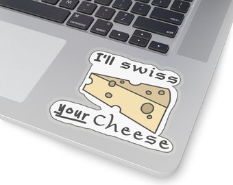 Swiss Cheese Sticker Vinyl - Funny Saying Joke  - Desktop Laptop Journal Sticker