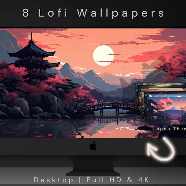 Lofi Japan Backgrounds, 8 Vtuber Backgrounds For Streamers And Gamers, Desktop Wallpapers 4K HD, Stunning Lofi Wallpapers For Twitch, PNG