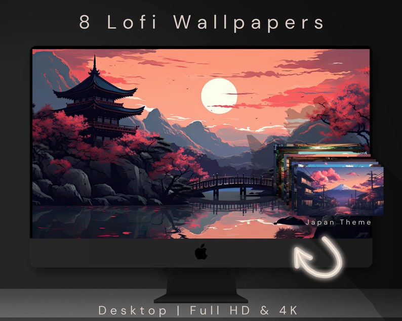 8 lofi wallpapers for desktop/laptop. The theme here is Japan
