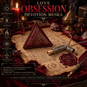 Obsession Spells Muska – Arabic Love Talisman Necklace for Deep Attraction and Devotion