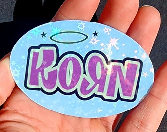 Korn Holographic, Water-Resistant Sparkle Vinyl Sticker