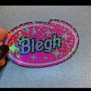 Girly metal Holographic, Water-Resistant Vinyl Sticker