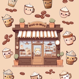 Coffee Sticker Sheet Kawaii Coffee Stickers Kawaii Coffee - Etsy