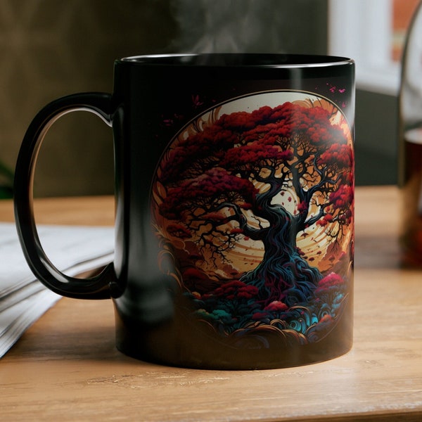 Tree Coffee Mug - Art Lover,  Gifts for Friend, Art Mug, gifts for him, gifts for her, Nature Lover, Asian Inspired, Coworker gift, forest