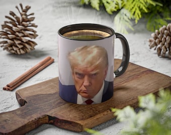 Trump Mug Shot Mug, Trump Jail Mug, Trump Arrested Mug, Donald Trump Mug Shot 2023 Colorful Mugs, 11oz, Vote Trump