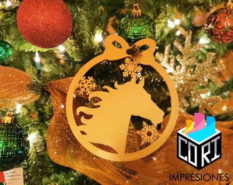 STL Modelo Esfera navideña, esfera para arbol de navidad, ornament, christmas tree, horse, impresión 3D
