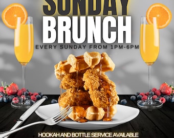 Editable Motion/Animated Brunch flyer Canva Template