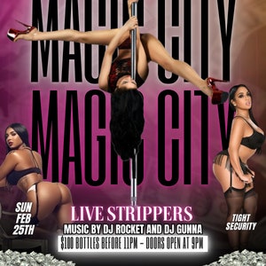 Editable Stripper Magic City Motion/Animated flyer Canva Template