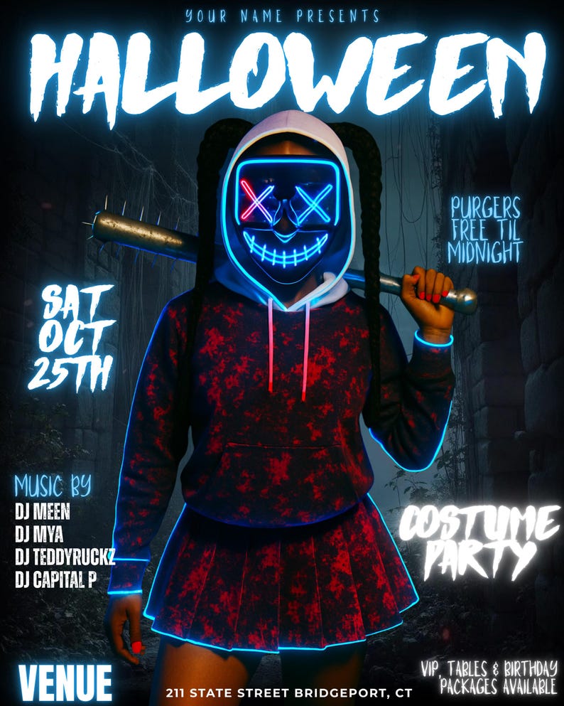 Editable Motion/animated Club Flyer Canva Template Halloween Party ...