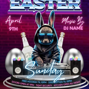 Editable Canva Motion Club Flyer Template Easter Sunday Easter Party
