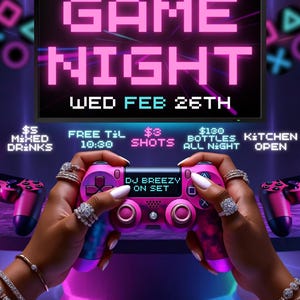 Editable Canva Animated Motion Flyer Template Game Night