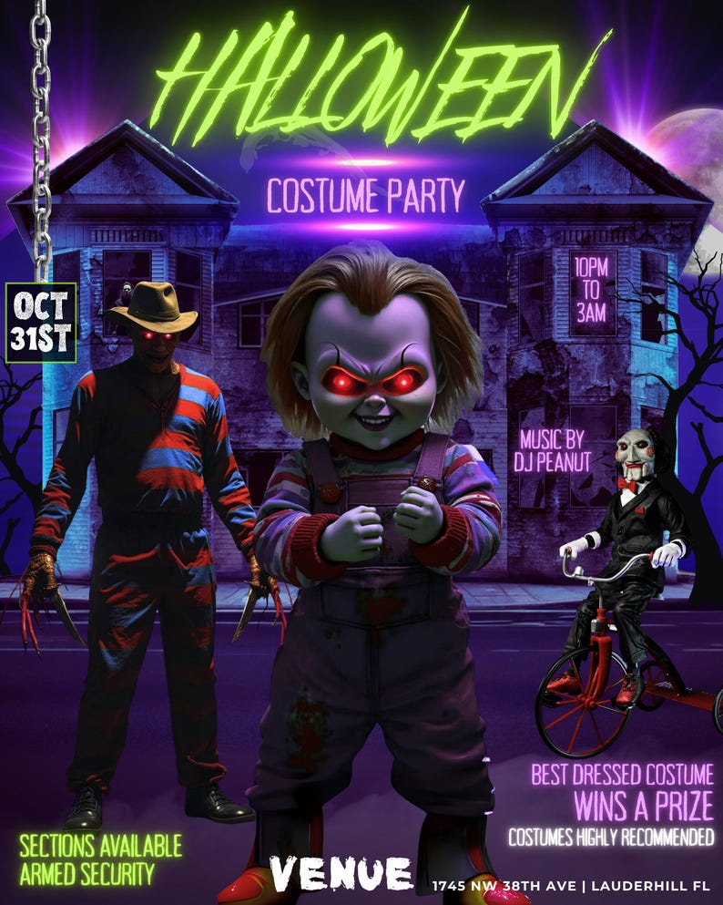 Editable Motion/animated Club Flyer Canva Template Halloween Party ...