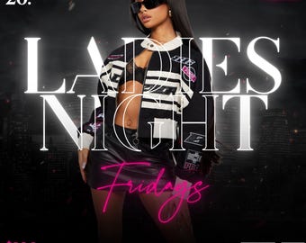 Editable Motion/Animated Club flyer Canva Template Ladies Night