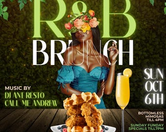 Editable Motion/Animated Brunch flyer Canva Template