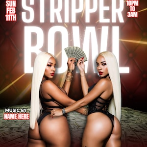 Modelo de flyer animado/movimento de tigela de stripper editável do Canva