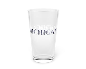 Michigan Floral Pint Glass: Made in USA Drinkware