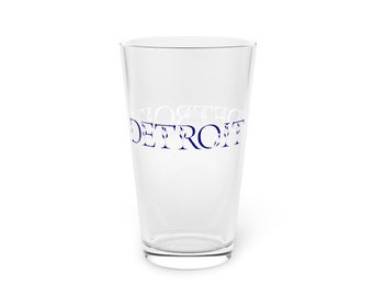 Detroit Pint Glass: Michigan Drinkware, Motor City Souvenir