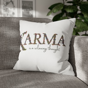 Karma is a Relaxing Thought, Square Pillow Cover, Swiftie Fan Gift, Music Lover