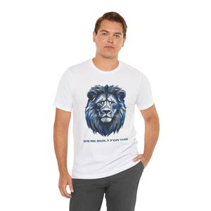 Detroit Lions Unisex Tee Shirt, Lion Face Graphic Top, Football Fan Apparel, Sports Team T-shirt, Detroit Fan Gift, Lions Fan, NFL Gift