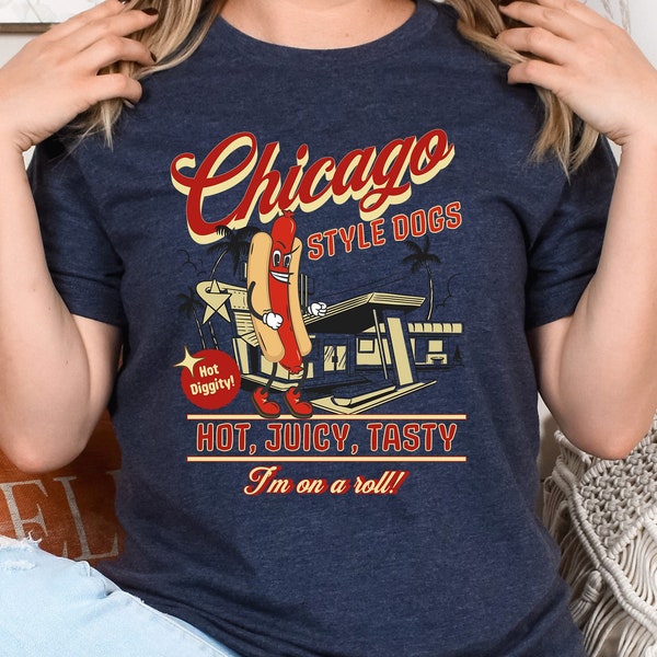 Hot Dog chemise nourriture drôle tshirt amateur de nourriture tee chemises gourmandes cadeau amusant enfants tee shirt drôle Chicago style amoureux t-shirt chiens hot diggity