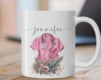 Personalisierte Krankenschwester Tasse | Personalisierte Krankenschwester Name Tasse | Stillabschluss Geschenk | Krankenschwester Abschluss | RN Geschenk