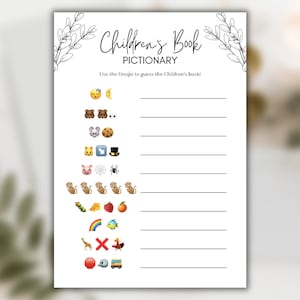 Kinderbuch Emoji Pictionary Baby Shower Spiel | Bearbeitbare Baby Shower Spiele | Baby Shower Spiel Vorlage | Baby Vorlage | Geschlecht Neutral