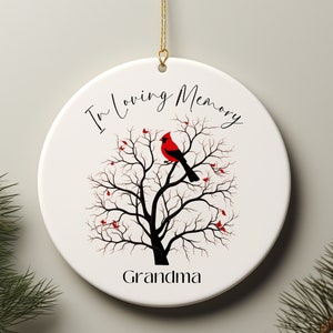 Personalized Cardinal Memorial Ornament | Custom In Loving Memory Christmas Ornament | Remembrance Ornament | Christmas Ornament
