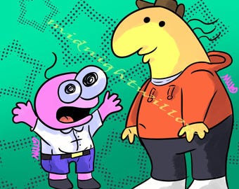 Pim and Charlie Smiling Friends 8x10 Print