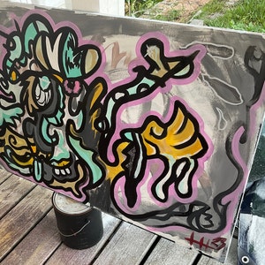 ORIGINAL |  Abstract Painting / Graffiti Art | “Hand That Feeds”