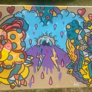 ORIGINAL / Polilla / mariposa, ojo que todo lo ve. Lienzo de 11&quot;x14&quot;. Pintura acrilica.