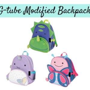 G/J-Tube Modified Feeding Tube Backpack, 12 inch, EnteraLite Infinity, Kangaroo Joey