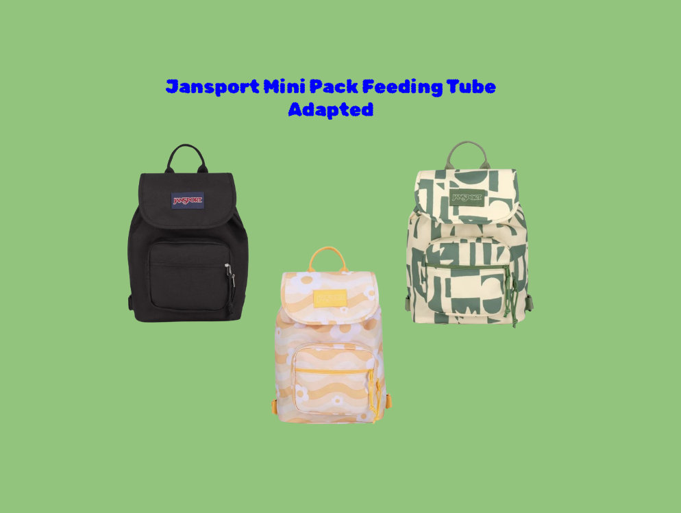 Jansport Highlands Mini Backpack Black Feeding Tube Adapted, NG Tube