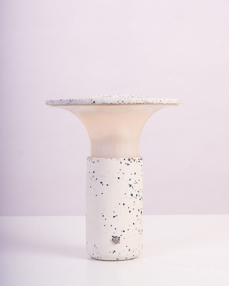 Handcrafted Jesmonite Table Lamp - Wireless Lamp - Garden Lamp - Dimmable LED light - Lamp for indoors and outdoors - Housewarming Gift image 7